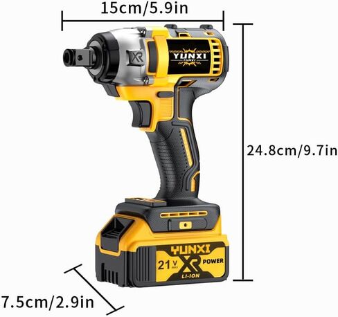 21V Cordless Impact Wrench and Drill Set with Battery and Quick Charger | Suitable for Car Repair, DIY, and Father's Day Gifts (Cordless drill + battery*1) in Saudi Arabia