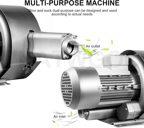 High Pressure Regenerative Blower, Dual Stage Vortex Fan for Fish Tank Aeration & Workshop Air Circulation, 700W Aluminum Electric Motor, 220V Industrial Air Pump in Kuwait