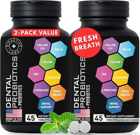 Dental Probiotics For Bad Breath & Oral Health - Best Lactobacillus Salivarius Probiotic Tablets Fight Chronic Bad Breath and Restore Good Bacteria - Oral Probiotics For Teeth And Gums - 90 Tablets in Saudi Arabia