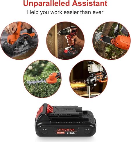 2 Packs 3.0Ah Replacement 20V Lithium Battery with Charger for Black and Decker 20V Max LBXR20, LB20, LBX20 Compatible with Extended Run Time Cordless Power Tools in Saudi Arabia