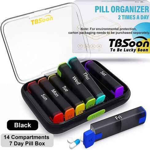 [2024New] 1 Day 4 Times Pill Organizer,5 Alarms+1 Timer,Loud Sound,Large Compartment,Large Screen,Moisture-Proof Design,Hold Vitamins,Fish Oil,Weekly Pill Box/Cases,Daily Medicine Dispenser in Saudi Arabia