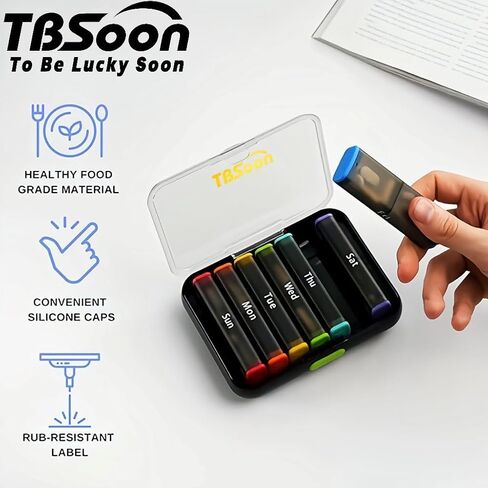 [2024New] 1 Day 4 Times Pill Organizer,5 Alarms+1 Timer,Loud Sound,Large Compartment,Large Screen,Moisture-Proof Design,Hold Vitamins,Fish Oil,Weekly Pill Box/Cases,Daily Medicine Dispenser in Saudi Arabia