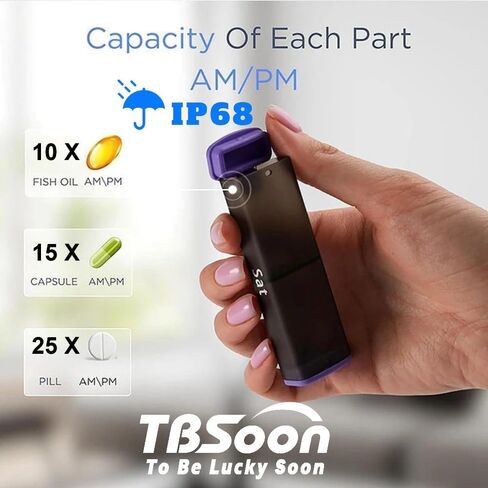 [2024New] 1 Day 4 Times Pill Organizer,5 Alarms+1 Timer,Loud Sound,Large Compartment,Large Screen,Moisture-Proof Design,Hold Vitamins,Fish Oil,Weekly Pill Box/Cases,Daily Medicine Dispenser in Saudi Arabia
