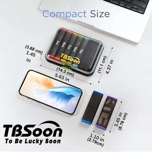 [2024New] 1 Day 4 Times Pill Organizer,5 Alarms+1 Timer,Loud Sound,Large Compartment,Large Screen,Moisture-Proof Design,Hold Vitamins,Fish Oil,Weekly Pill Box/Cases,Daily Medicine Dispenser in Saudi Arabia