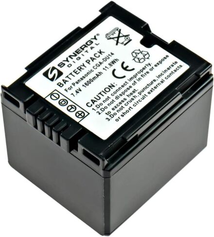 Synergy Digital Camcorder Battery, Works with Panasonic PV-GS500 Camcorder, (li-ion, 7.4V, 1600 mAh) Ultra Hi-Capacity, Compatible with Panasonic CGA-DU14U Battery in Saudi Arabia