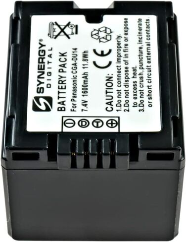 Synergy Digital Camcorder Battery, Works with Panasonic PV-GS500 Camcorder, (li-ion, 7.4V, 1600 mAh) Ultra Hi-Capacity, Compatible with Panasonic CGA-DU14U Battery in Saudi Arabia