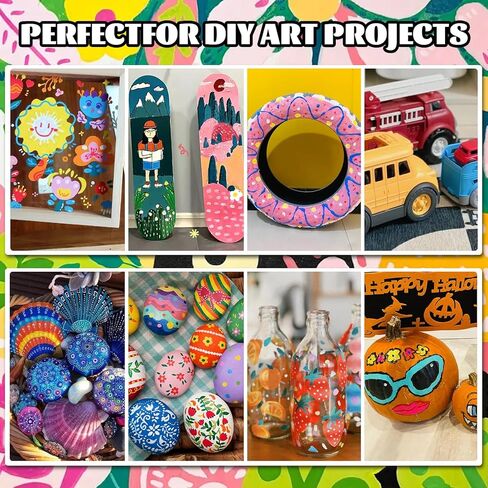 أقلام طلاء زيتية من Nicecho، 12 لونًا من أقلام الطلاء الدائمة ذات طرف متوسط ​​لا يبهت أبدًا سريع الجفاف ومجموعة أقلام تحديد مقاومة للماء للمعادن والخشب والنسيج والإطارات والحجر والقماش والأكواب والزجاج والحرف اليدوية in Kuwait