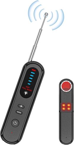 كاشف الكاميرا المخفي 2025 - اكتشاف GPS & الأخطاء للفنادق والسفر والمكتب | 6 حساسية المستوى | الماسح الضوئي المخفي (الأسود) in Saudi Arabia