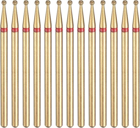HARFINGTON 13pcs 120-140 Grits Diamond Grinding Bit 1mm Ball Head 2.35mm Shank 1mm Length Titanium Plated Stone Sanding Drill Bits Rotary Tool for Nails Grinding Polishing in Saudi Arabia