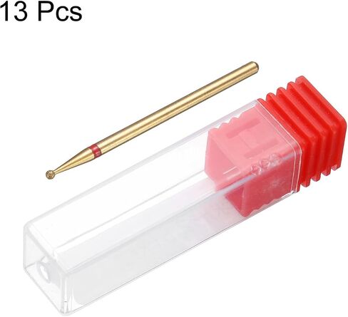HARFINGTON 13pcs 120-140 Grits Diamond Grinding Bit 1mm Ball Head 2.35mm Shank 1mm Length Titanium Plated Stone Sanding Drill Bits Rotary Tool for Nails Grinding Polishing in Saudi Arabia