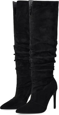 Elisabet Tang Women's Closed Toe Heeled Boot Pointed Toe Shoes Stiletto Heels Slip On Slouchy Knee High Boots For Women Sexy Dress Shoes in Saudi Arabia
