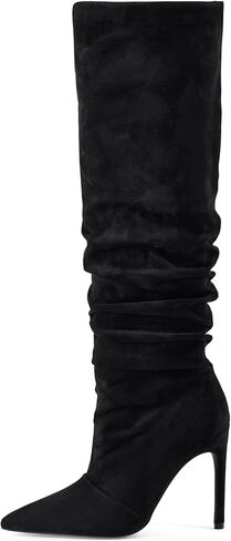 Elisabet Tang Women's Closed Toe Heeled Boot Pointed Toe Shoes Stiletto Heels Slip On Slouchy Knee High Boots For Women Sexy Dress Shoes in Saudi Arabia