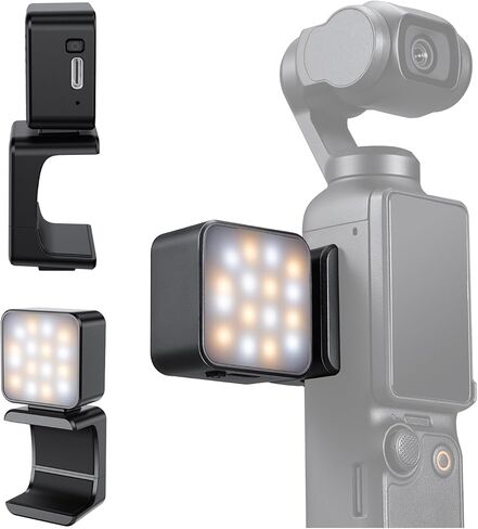 K&F Concept Magnetic Mini Light for DJI Osmo Pocket 3, 1W USB C Rechargeable Auxiliary LED Fill Lighting, Color Temperature 3 Levels Adjustable 3000K/4500K/6000K, Brightness 2 Levels Video Lamp in Saudi Arabia