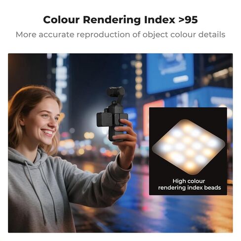 K&F Concept Magnetic Mini Light for DJI Osmo Pocket 3, 1W USB C Rechargeable Auxiliary LED Fill Lighting, Color Temperature 3 Levels Adjustable 3000K/4500K/6000K, Brightness 2 Levels Video Lamp in Saudi Arabia