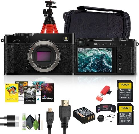 FUJIFILM X-E5 Mirrorless Digital Camera (Black) Bundle with 2X 64GB UHS-II SDXC Memory Card + Micro HDMI Cable + Carrying Case + More in Saudi Arabia