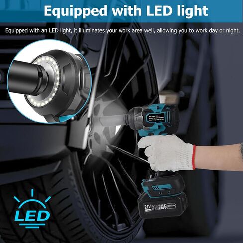 مفتاح التأثير اللاسلكي متوافق مع بطارية Makita 18V ، 1/2 "406 قدمًا (550 ن. in Saudi Arabia
