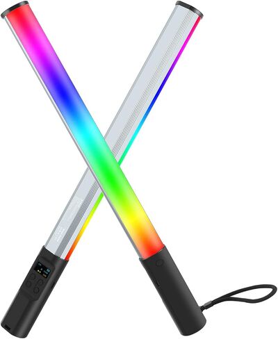 PULUZ 132 LEDs RGB Video Light، عصا محمولة تملأ الضوء بالألوان الكاملة، USB قابلة لإعادة الشحن لـ YouTube TikTok، التصوير الفوتوغرافي للصور، خلفية الحفلة in Kuwait