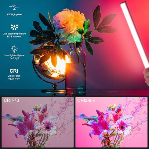 PULUZ 132 LEDs RGB Video Light، عصا محمولة تملأ الضوء بالألوان الكاملة، USB قابلة لإعادة الشحن لـ YouTube TikTok، التصوير الفوتوغرافي للصور، خلفية الحفلة in Kuwait