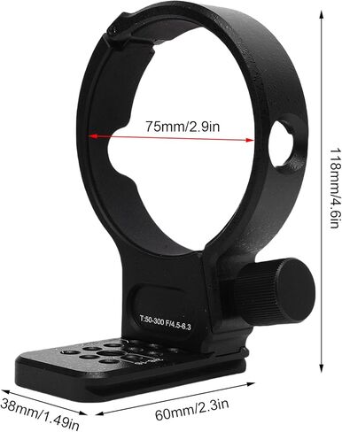 Gugxiom Metal Tripod Mount Ring FIT لـ Tamron T50-300mm F4.5-6.3 MOUNT TRIPOD TRIPOD ، محول رنين طوق ثلاثي القوائم مع فتحات المسمار 1/4in و 3/8in ، واجهة ARCA in Kuwait