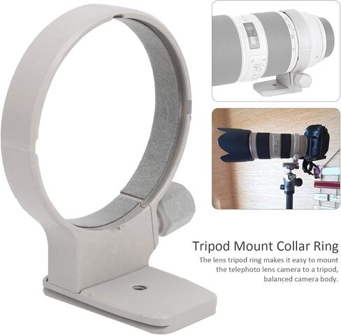 Metal Lens Tripod Mount Collar Ring Accessory for 70200mm F2.8 Camera Lens Gray Durable Balanced Support Alloy CNC Machined Oxidation Flannel Lined in Saudi Arabia