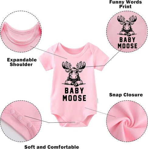 Baby Twins Bodysuit Baby Moose Newborn Cute Outfits Toddler Boy Girl Romper Set in Saudi Arabia