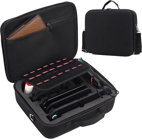 Carrying Case for Nintendo Switch/Switch OLED Model, Protective Travel Nintendo Switch Deluxe Storage Bag with Handle and Shoulder Strap for Pro Controller, Poke Ball Plus and Switch Accessories-Blue in Kuwait