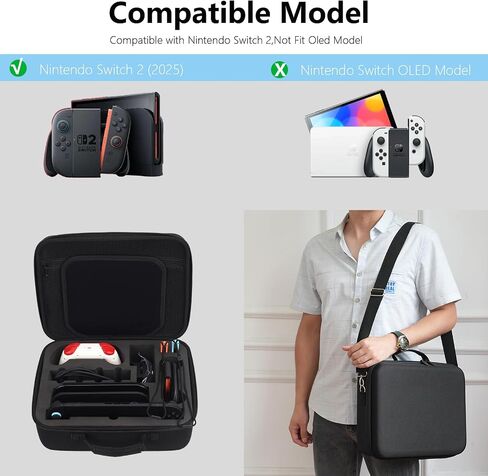 Carrying Case for Nintendo Switch/Switch OLED Model, Protective Travel Nintendo Switch Deluxe Storage Bag with Handle and Shoulder Strap for Pro Controller, Poke Ball Plus and Switch Accessories-Blue in Kuwait