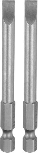 HARFINGTON 2pcs SL6 Slotted Screwdriver Bits 6mm Slotted Tip 1/4" Hex Shank 50mm (2") Long Magnetic Flat Head S2 Steel Screw Driver Drill Bits Industrial Power Screwdriver Bit in Saudi Arabia