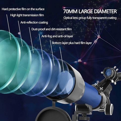2021 Updated Telescopes 600/80mm Refractor Telescope for Beginners Astronomy Outdoor Monocular Scope with 2 eyepieces+3X Barlow Lens+Tripod+Backpack in Saudi Arabia