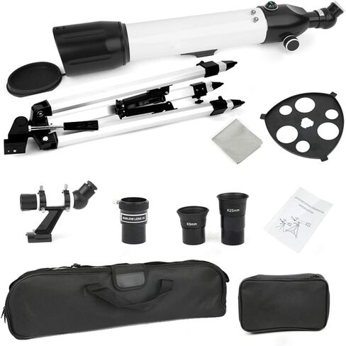 2021 Updated Telescopes 600/80mm Refractor Telescope for Beginners Astronomy Outdoor Monocular Scope with 2 eyepieces+3X Barlow Lens+Tripod+Backpack in Saudi Arabia