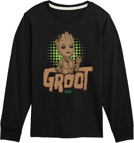 Marvel Guardians of the Galaxy - Baby Groot - Toddler and Youth Long Sleeve Graphic T -Shirt in Kuwait