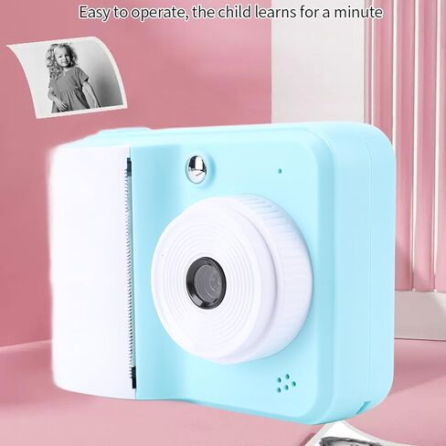 Bewinner Kids Instant Print Camera, 1080P HD Video Digital Kids Camera with Print Paper, 48MP Images, 2.4 Inch Screen Compact Portable Instant Cam for Boys & Girls (Blue) in Saudi Arabia