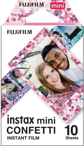 FUJIFILM INSTAX MINI Confetti Instant Film (10 Exposures) Bundle with Microfiber Cleaning Cloth in Saudi Arabia