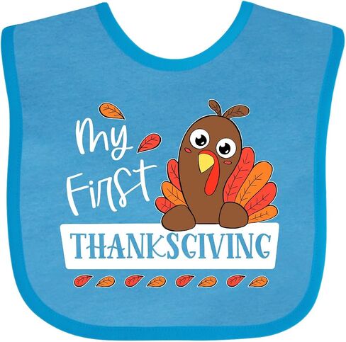 inktastic My 1st Thanksgiving Cute Turkey Baby Bib in Kuwait