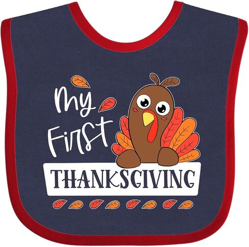 inktastic My 1st Thanksgiving Cute Turkey Baby Bib in Kuwait