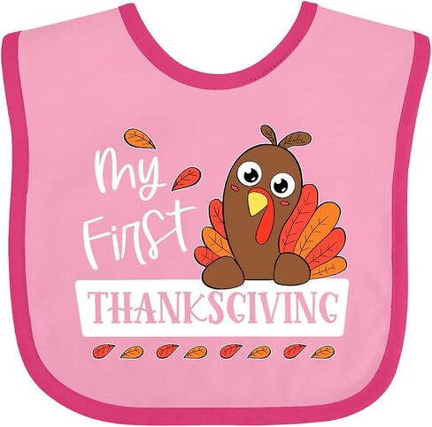 inktastic My 1st Thanksgiving Cute Turkey Baby Bib in Kuwait