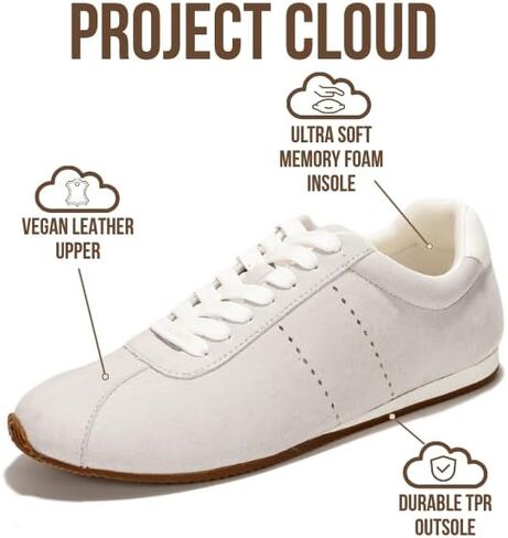 Project Cloud Sneakers for Women - Lightweight with Memory Foam Insole Womens Sneakers - Non Slip Work Shoes for Women Footwear - Lace Up Womens Casual Shoes (Panther) in Saudi Arabia