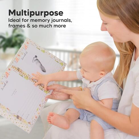 Inkless Baby Footprint Kit, 3 Black Instant Dry Inkless Print Pads + 6 Imprint Cards, Dog Paw Handprint Kit Clean Touch Ink Pad Perfect Keepsake Gift for Newborns and Pets in Saudi Arabia