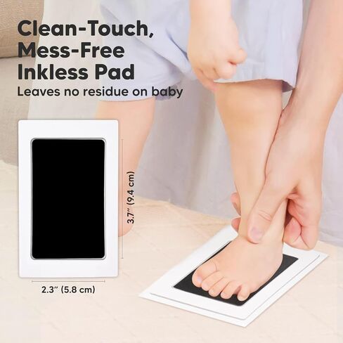 Inkless Baby Footprint Kit, 3 Black Instant Dry Inkless Print Pads + 6 Imprint Cards, Dog Paw Handprint Kit Clean Touch Ink Pad Perfect Keepsake Gift for Newborns and Pets in Saudi Arabia