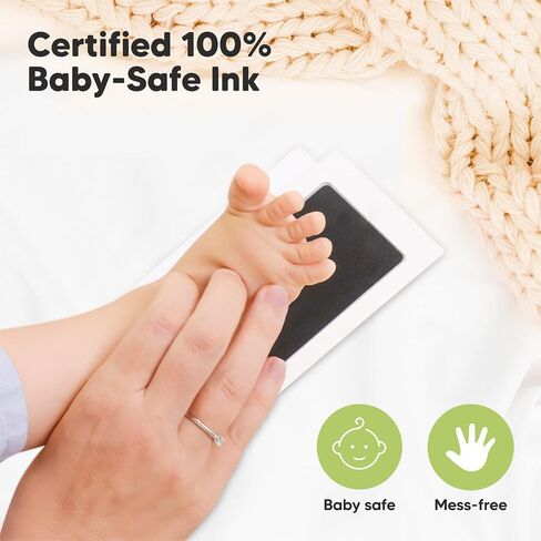 Inkless Baby Footprint Kit, 3 Black Instant Dry Inkless Print Pads + 6 Imprint Cards, Dog Paw Handprint Kit Clean Touch Ink Pad Perfect Keepsake Gift for Newborns and Pets in Saudi Arabia