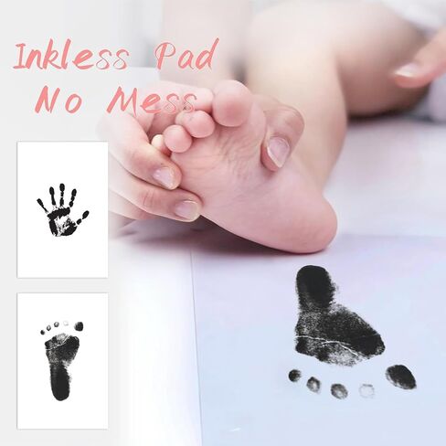 Inkless Baby Footprint Kit, 3 Black Instant Dry Inkless Print Pads + 6 Imprint Cards, Dog Paw Handprint Kit Clean Touch Ink Pad Perfect Keepsake Gift for Newborns and Pets in Saudi Arabia