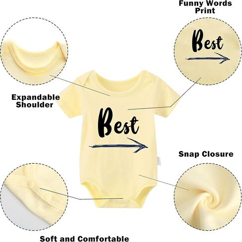 ysculbutol baby twins twins bodysuit best friends forever newborn triplets outfits baby 3 pack اطفان رومبير مع مجموعة قبعة in Kuwait