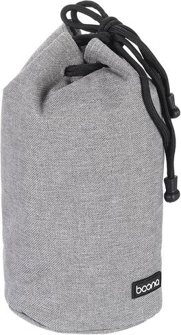 PATIKIL Soft Drawstring Lens Case, Lens Pouch Bag with Cotton Pad 4.7" OD Thick Fleece Cloth Camera Lens Bag for SLR Lens Water Cups, Black in Saudi Arabia