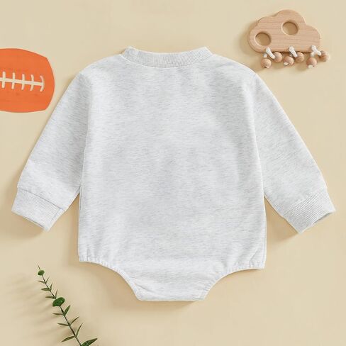 Aopwsrlyi Newborn Baby Boy Girl Football Outfit Long Sleeve Bubble Romper Infant Baby Sweatshirt Romper Fall Winter Clothes in Saudi Arabia