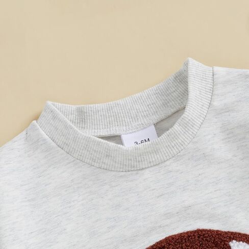 Aopwsrlyi Newborn Baby Boy Girl Football Outfit Long Sleeve Bubble Romper Infant Baby Sweatshirt Romper Fall Winter Clothes in Saudi Arabia