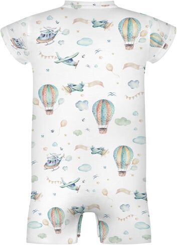 Watercolor Plane Hot Air Balloon Baby Rompers Cartoon Airplanes Cloud Stars Newborn Summer Outfit in Kuwait