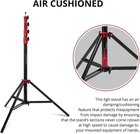 Flashpoint Pro Air-Air-Air-Duty Light Stand (Red ، 9.5 ') in Saudi Arabia