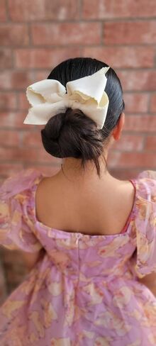 Wee Ones Girls 'Girls Grosgrain Hair Bow مع تراكب Faux Velvet Faux Vaux Vaux ، King Small ، Orange in Saudi Arabia