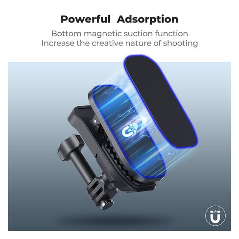 K & F Concept Concept Magnetic Backpack Clip Mount for DJI Osmo Action 5 Pro ، 180 ° دوار ، حامل الكاميرا السريع لإصدار Go Pro Hero 13 12 11 10 9 Black ، Osmo Actoin 3/4 ، Insta360 X5 X4 X3 ، Ace Pro 2 in Kuwait
