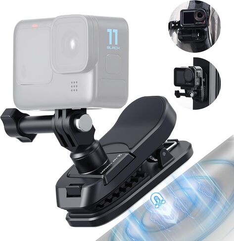 K & F Concept Concept Magnetic Backpack Clip Mount for DJI Osmo Action 5 Pro ، 180 ° دوار ، حامل الكاميرا السريع لإصدار Go Pro Hero 13 12 11 10 9 Black ، Osmo Actoin 3/4 ، Insta360 X5 X4 X3 ، Ace Pro 2 in Kuwait